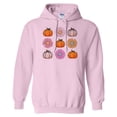 thumbnail image 1 of Fall Pumpkins and Flowers Hoodie Sweatshirt Unisex 2X-Large Pink, 1 of 5
