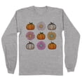 thumbnail image 1 of Fall Pumpkins and Flowers Long Sleeve Shirt Unisex 4X-Large Grey, 1 of 5