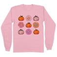 thumbnail image 1 of Fall Pumpkins and Flowers Long Sleeve Shirt Unisex Large Pink, 1 of 5