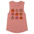thumbnail image 1 of Fall Pumpkins and Flowers Women's Muscle Tank Small Desert Pink, 1 of 5