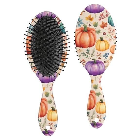 Fall Pumpkins and Leaves Pattern Hair Brush,Girls Detangling Hair Brush,Glide Through Tangles with Ease for Wet & Dry Hair