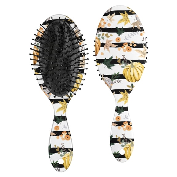 Fall Pumpkins and Leaves Pattern Hair Brush,Girls Detangling Hair Brush,Glide Through Tangles with Ease for Wet & Dry Hair