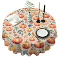 thumbnail image 1 of Fall Pumpkins and Leaves Pattern Round Tablecloth 60" X 60",Wrinkle Wipeable Table Cloth for Kitchen Dining Room Picnic Patio Party, 1 of 6