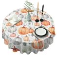 thumbnail image 1 of Fall Pumpkins and Leaves Pattern Round Tablecloth 60" X 60",Wrinkle Wipeable Table Cloth for Kitchen Dining Room Picnic Patio Party, 1 of 6