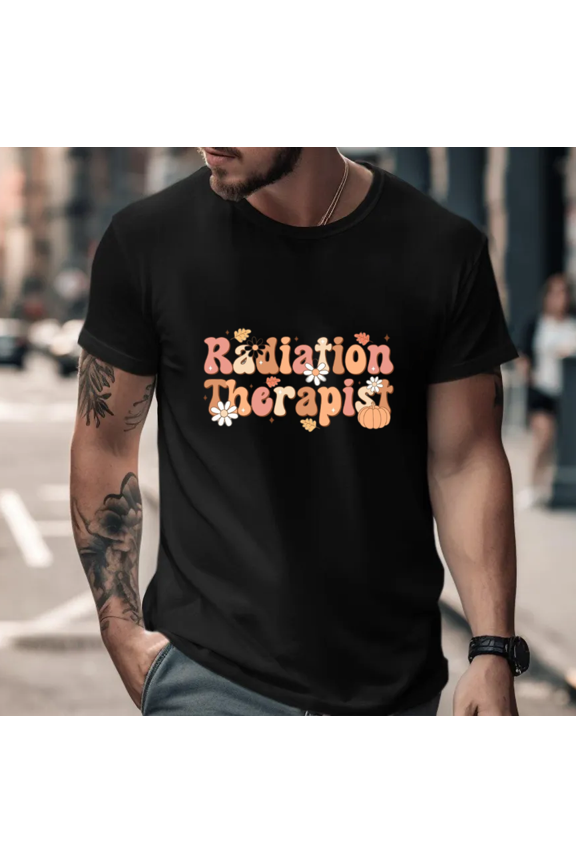 Fall Radiation Therapist Graphic Print Casual Seasonal Work Outfit Unisex T-Shirt, for men & women, up to size 5XL