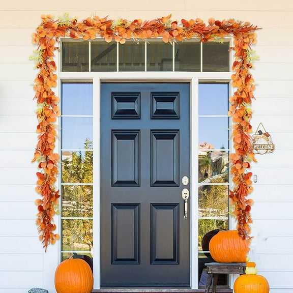 Fall Rattan with Fall Decorations for Home, Fake Pumpkin Berry Autumn Leaves Rattan for Thanksgiving Fireplace Harvest Party, Fall Decor Indoor Outdoor Porch