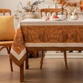 thumbnail image 1 of Fall Rectangle Tablecloth 60 x 120 Inch, Thanksgiving Autumn Harvest Pumpkin Table Cloth, Stain Resistant Washable Table Cover for Dining, Party, Holiday Decor - Orange and Beige, 1 of 6