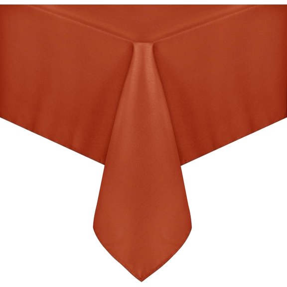 Fall Rectangle Tablecloth, 60 x 84 Inch for Dining, Burnt Orange Stain and Wrinkle Resistant, Washable Polyester Thanksgiving Cloth Cover, For Buffet Parties and Camping Rust Pumpkin Orange