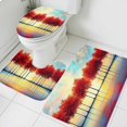 thumbnail image 1 of Fall Red Tree Bathroom Rugs Set Watercolor Red Leaf Cloud Lack Sunlight Landscape Non Slip Absorbent Soft Bath Mats 3 Piece Set with Bathroom Rug, U-Shaped Floor Mat, Toilet Seat Cover Large Size, 1 of 9