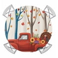 thumbnail image 1 of Fall Red Truck Round Tablecloth for 36-44 Inch Tables,Fitted Table Cover with Elastic Edge,Thanksgiving Pumpkin Maple Leaf Turkey Waterproof Outdoor Table Cloth Protector for Patio Garden Dinner, 1 of 9