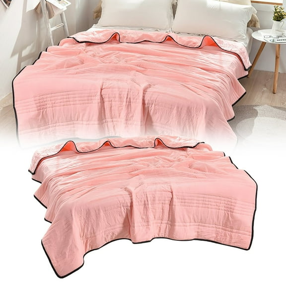 Fall Refresh Solid Color Washed Cotton Air-Conditioning Quilt,Pure Color Washed Cotton Air Conditioning Quilt Pink