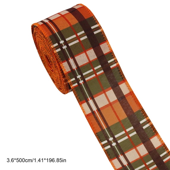 Fall Ribbon with Wired Edges, Pumpkin Harvest Print for Bows, Wreaths and Gifts