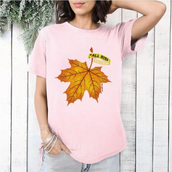 Fall Risk Leaf Funny Autumn Clumsy Senior Citizen Graphic T-Shirt Design, for men & women, up to size 5XL