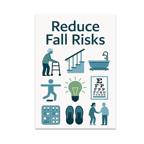 Fall Risk Safety Decor - Healthcare Settings - 13x19 Poster Print