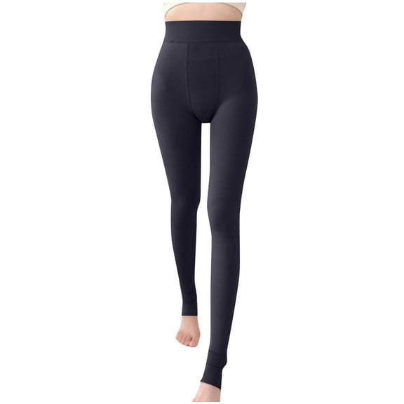 Fall Rollbacks LEBONYARD Womens Pants Clearance,Fashion Women‘s Solid Color Plush Full Length Pants Leggings Navy Free Size
