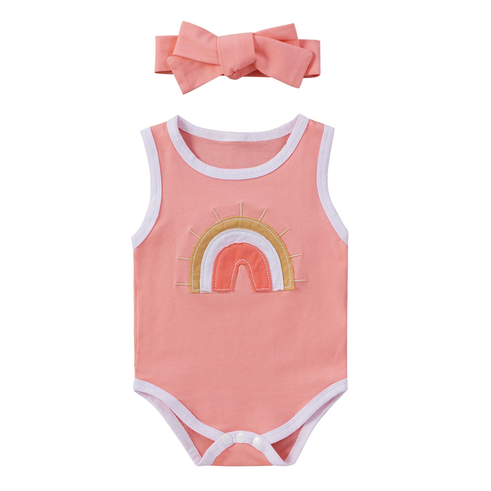 Fall Romper Sleeveless Cartoon Rainbow Prints Romper Jumpsuit With