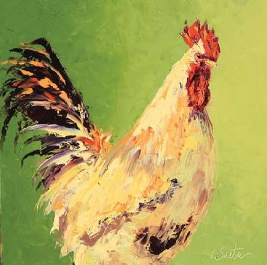 Fall Rooster Canvas Art - Leslie Seata (24 x 24)