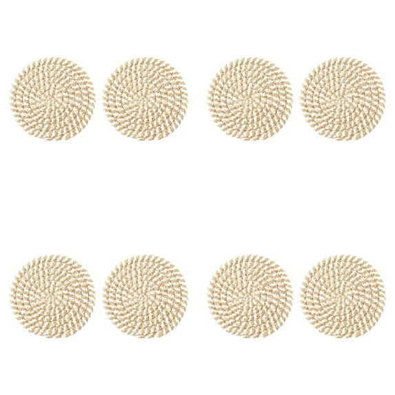 Fall Rope Coasters 4.3 Inch Woven Absorbent Drink Coasters Non- Heat Resistant Cute Holiday Home Decor Boho Neutral Coasters for Coffee Bar Farmhouse Table Desk 8PC