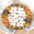 thumbnail image 1 of Fall Round Fitted Tablecloth with Elastic Edge,Water-Resistant Picnic Orange Thanksgiving Autumn Harvest Pumpkin Table Cover for 48-52" Found Tables Buffalo Plaid Table Cloth for Dinner,Outdoor,Patio, 1 of 6