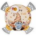 thumbnail image 1 of Fall Round Fitted Tablecloth with Elastic Thanksgiving Gnome Tablecloths Autumn Maple Leaves Sunflower Pumpkin Table Cover for Kitchen Dinner Holiday Party Picnic Fits Tables up to 45"- 52" Diameter, 1 of 6