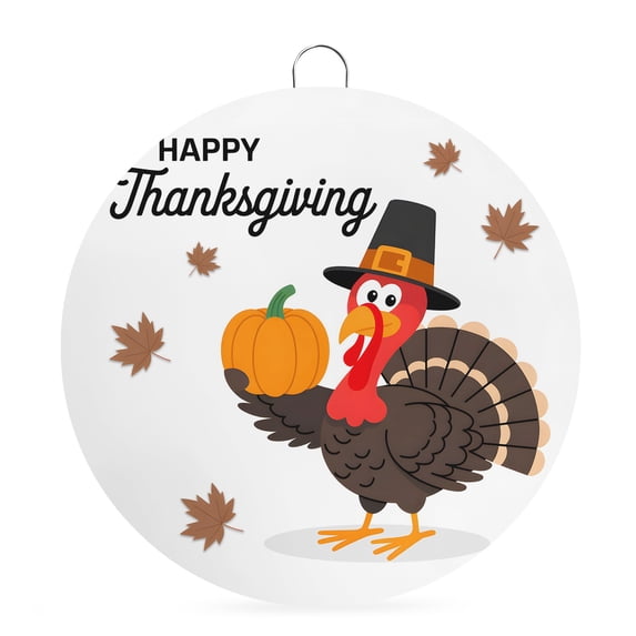 Fall Round Metal Signs for Outside Happy Thanksgiving Turkey Tin Signs ...