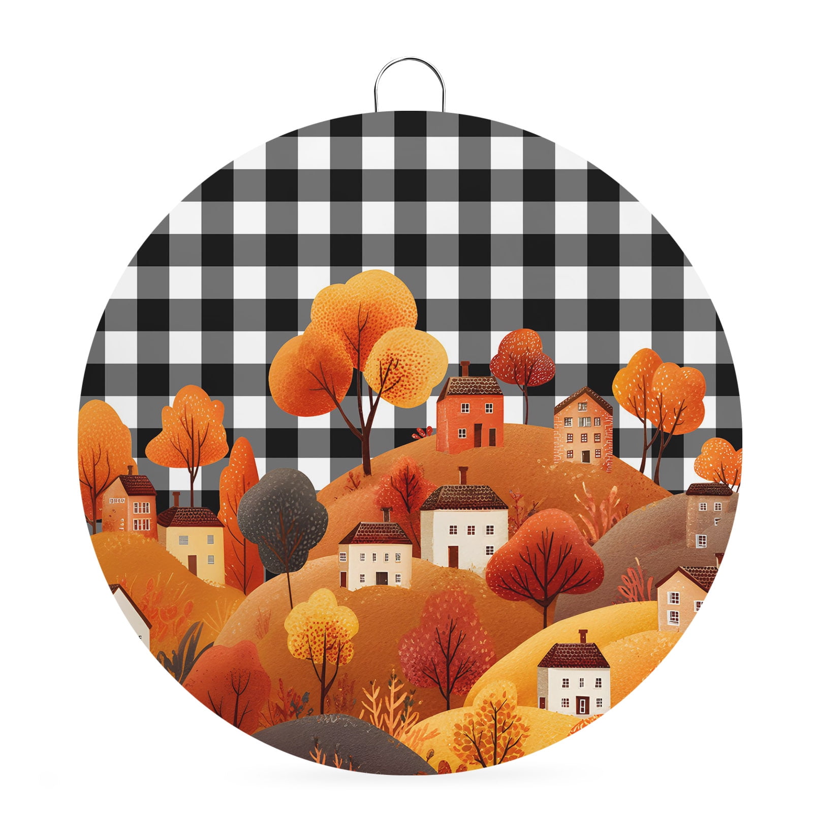 Fall Round Metal Signs for Outside Hill House Tin Signs Stainless Steel ...
