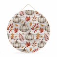 Fall Round Metal Signs for Outside White Pumpkin Tin Signs with Rope ...