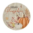 thumbnail image 1 of Fall Round Placemats Set of 4, 14 Inch Thanksgiving Pumpkins Maple Leaf Sunflowers Table Mats Seasonal Round Place Mats for Party Dining Decoration Round Thanksgiving Placemats Holiday Party Supplies, 1 of 6