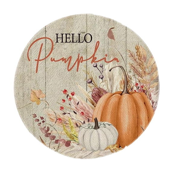 Fall Round Placemats Set of 4, 14 Inch Thanksgiving Pumpkins Maple Leaf Sunflowers Table Mats Seasonal Round Place Mats for Party Dining Decoration Round Thanksgiving Placemats Holiday Party Supplies