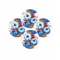thumbnail image 1 of Fall Round Placemats Set of 4 Blue Pumpkin Place Mats Thanksgiving Woven Placemat Autumn Maple Leaves Circle Braided Table Mat for Kitchen Dining Table Autumn Party Home Decor 15 Inch, 1 of 9