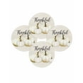 thumbnail image 1 of Fall Round Placemats Set of 4 White Pumpkins Place Mats Thanksgiving Woven Placemat Thankful Linen Circle Braided Table Mat for Kitchen Dining Table Autumn Party Home Decor 15 Inch, 1 of 9