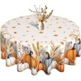 thumbnail image 1 of Fall Round Tablecloth 60 Inch Autumn Harvest Pumpkin Wheat Ears Table Washable Microfiber Tablecloth Decorative Table Covers Family Gathering for Picnic Party, 1 of 7