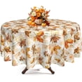 thumbnail image 1 of Fall Round Tablecloth 60 Inch Thanksgiving Day Maple Leaf Vintage Table Cover Waterproof Wipeable Table Cloth for Autumn Party Picnic Kitchen Home Decoration, 1 of 6