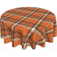 thumbnail image 1 of Fall Round Tablecloth 70 Inch Burnt Orange Buffalo Plaid Table Cloth Autumn Checkered Harvest Thanksgiving Holiday Table Covers Polyester Indoor Outdoor Tablecloths for Kitchen Dining Party, 1 of 6