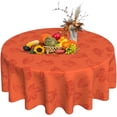 thumbnail image 1 of Fall Round Tablecloth Maple Leaf Tablecloth 60 Inch Autumn Leaves Thanksgiving Orange Table Cover Waterproof Wipeable Table Cloth for Kitchen Home Decoration, 1 of 5