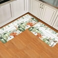 thumbnail image 1 of Fall Sage Green Pumpkin Kitchen Mat Set 2 Pcs, Thanksgiving Rustic Non Slip Kitchen Rugs and Mats, Eucalyptus Leaves Washable Kitchen Runner Rug Sets for Hallway Laundry Decor, 17"x30"+17"x47", 1 of 6