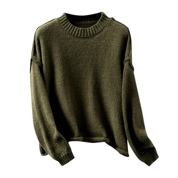 Fall Saving BeiFu Sweaters for Women Long Sleeve Pullover for Layering Weekend Tops Airport Outfits 2025 Womens Knit Sweater Long Sleeve Shirts