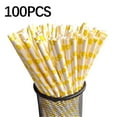 thumbnail image 1 of Fall Saving Clearance! UHUYA Drinking Straws, Disposable Kraft Paper Straw Cool Summer Fruit Pattern Paper Straw, Lemon, 1 of 3