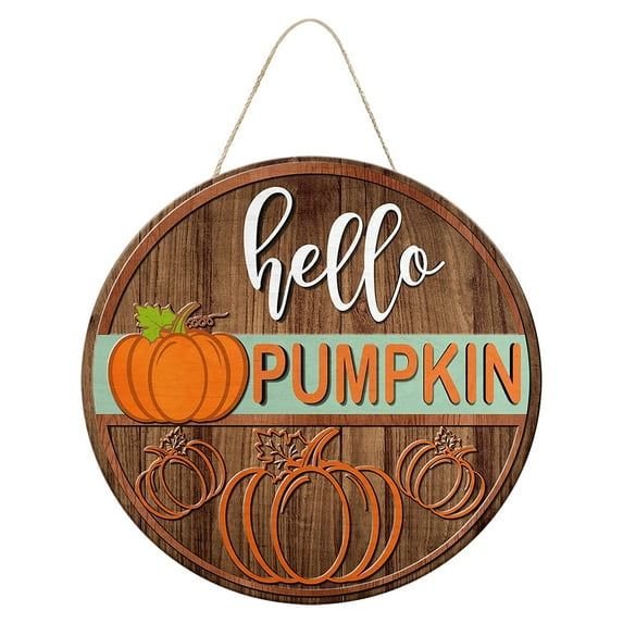 Hvmvliv Fall Saving! Fall Door Sign Pumpkin Welcome Hanging Sign Front Door Decor Fall Decorative Wooden Welcome Sign Rustic Porch Decoration For Home Office Garden 11 Inch D