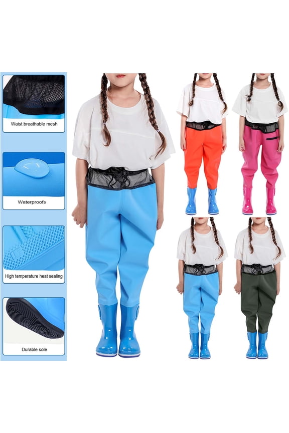 Toddler Slim Leg Trousers, Fall Long Pants for Kid, Kids Fashion Casual Solid Color PVC Waterproof Pants for Wading Fishing Beach Orange, 3-4 Years