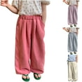 thumbnail image 1 of Fall Saving! HVOBTTY Toddler Straight Leg Trousers, Fall Long Pants for Girl, Girls' Fashionable Lovely Home and Outwear Mosquito Proof Wide Leg Long Pants Blue, 12-18 Months, 1 of 4