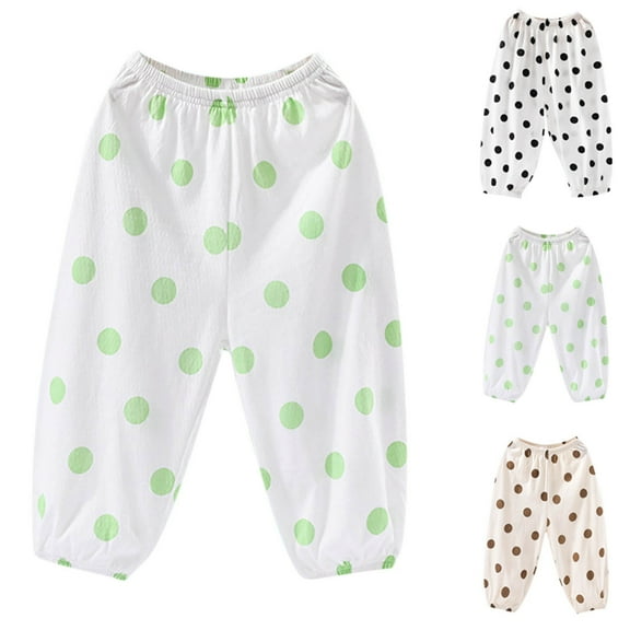 HVOBTTY Toddler Straight Leg Trousers, Fall Long Pants for Kid, Kids Casual Polka Printed Breathable Outdoor Mosquito Proof Lightweight Pants for Boys and Girls Coffee, 2-3 Years