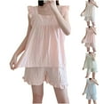 thumbnail image 1 of Fall Saving! HVOBTTY Women's Camisole and Shorts Pajama Sets, Pajama Sets for Women, Women's Casual Sweet Style Short Sleeve Top and Shorts Pajama Sets Beige, XXL, 1 of 3