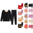 thumbnail image 1 of HVOBTTY Women's Long Sleeves and Long Pants Pajama Sets, Pajama Sets for Women Plus Size, Women's Casual Warm Fleece Lined Top and Thickened Long Pants Pajama Sets Black, L, 1 of 5