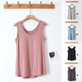 thumbnail image 1 of Fall Saving! HVOBTTY Women's Sleeveless Pajama Top, Pajama Top for Women, Women's Casual Built in Padded Tank No Bra Required Base Pajama Tops Blue, XL, 1 of 5