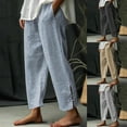 thumbnail image 1 of HVOBTTY Women's Fall Straight Leg Long Trousers Striped Printed Bottoms with Convenient Side Storage Pockets Pants, 1 of 5
