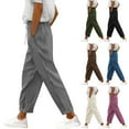 thumbnail image 1 of HVOBTTY Women's Straight Leg Pants, Fall Pants for Women, Women's Casual Solid Color Loose Fitting Pocket Corduroy Daily Wear Trousers Gray,XXXL, 1 of 4