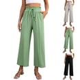 thumbnail image 1 of HVOBTTY Women's Fall Straight Leg Long Trousers High Waist Loose Cut for All Day Casual Wear Pants, 1 of 5
