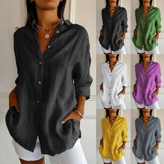 HVOBTTY Womens Long Sleeve Pullover T Shirt, Fall Tops for Women Plus Size, Women's Casual Fashion V Neck Button Down Pullover Solid Color Shirt Green, XXXXL