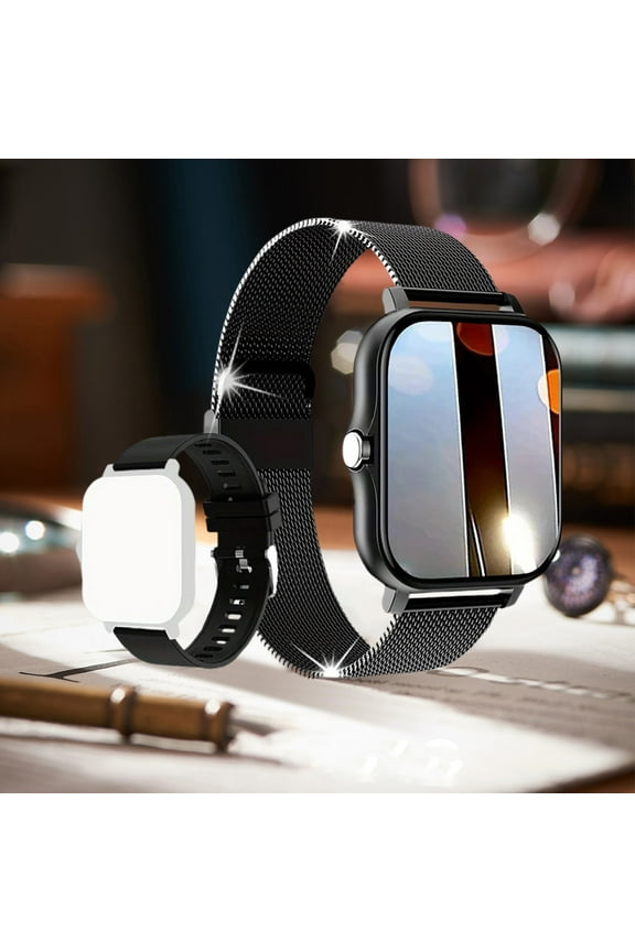 Fall Saving Lignoak 1.44 - Inch Full Waterproof Smartwatch For Women/Men - Fitness With Call Answering/Calling Functiondual Straps Included A